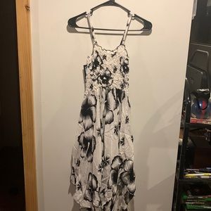 Black and white floral dress
